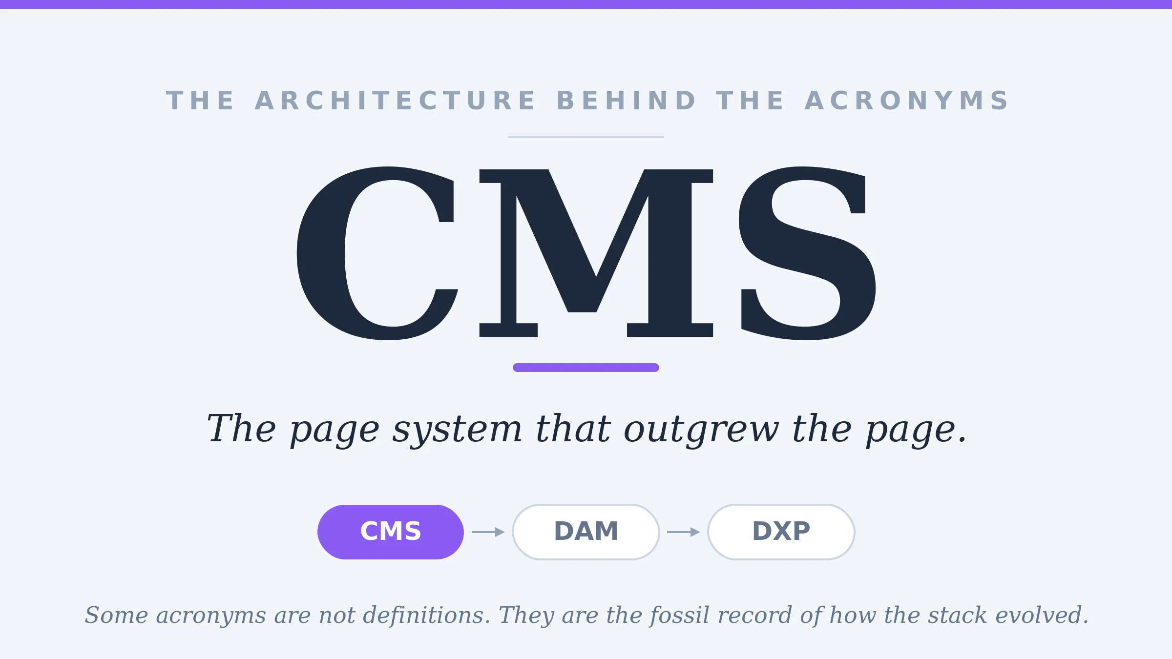 L'architettura dietro gli acronimi (CMS): il sistema di pagine che ha superato la pagina
